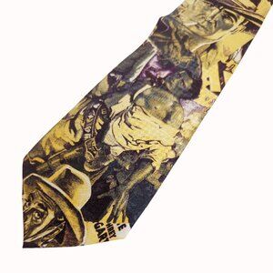 Mercedes Mens Silk Tie Humphrey Bogart The Oklahoma Kid Hand Made Western Cowboy